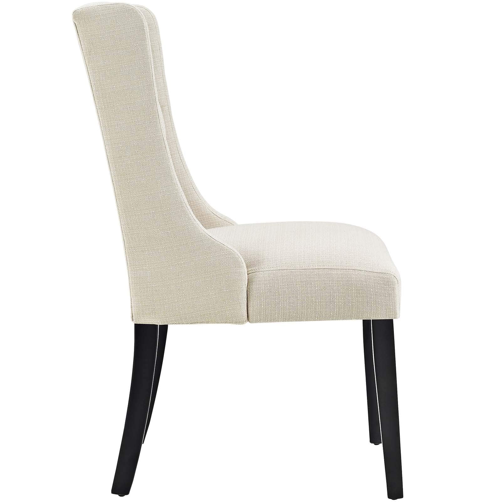Modway Baronet Modern Tufted Upholstered Fabric Parsons Two Kitchen And Dining Room Chairs In Beige