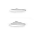 DanyaB White Veneer Corner Shelves, Set of Two Radial Shelf