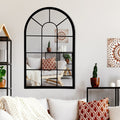 HQiJun Wall Mirror Window Decorative Mirrors Arched Farmhouse for Living Room Bedroom Entryway Bathroom Vanity (19.7    x31.5   