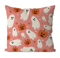 Halloween Pillow Covers 20X20 Inch Ghost Pumpkins Pink Linen Pillowcase Holiday Farmhouse Throw Pillows Indoor Outdoor Couch Cus