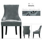 Lellen Velvet Stretch Wingback Chair Cover Slipcover - Reusable Protector Cover For Dining Room Banquet Home Decor Etc Machine Washable Hand Washable (Set Of 4, Charcoal Grey)