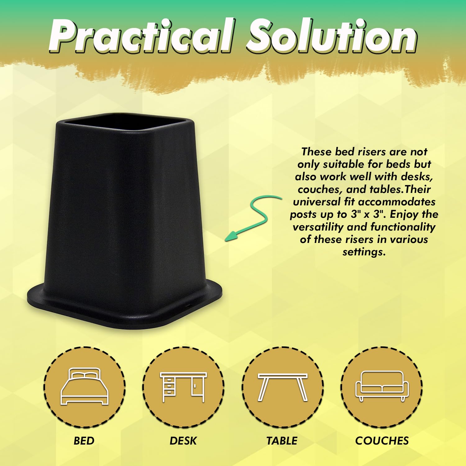 Kings Brand Furniture - Heavy Duty Bed Risers - Furniture Risers 6 Inch Heavy Duty Risers For Sofa & Table - Plastic Riser - Bed