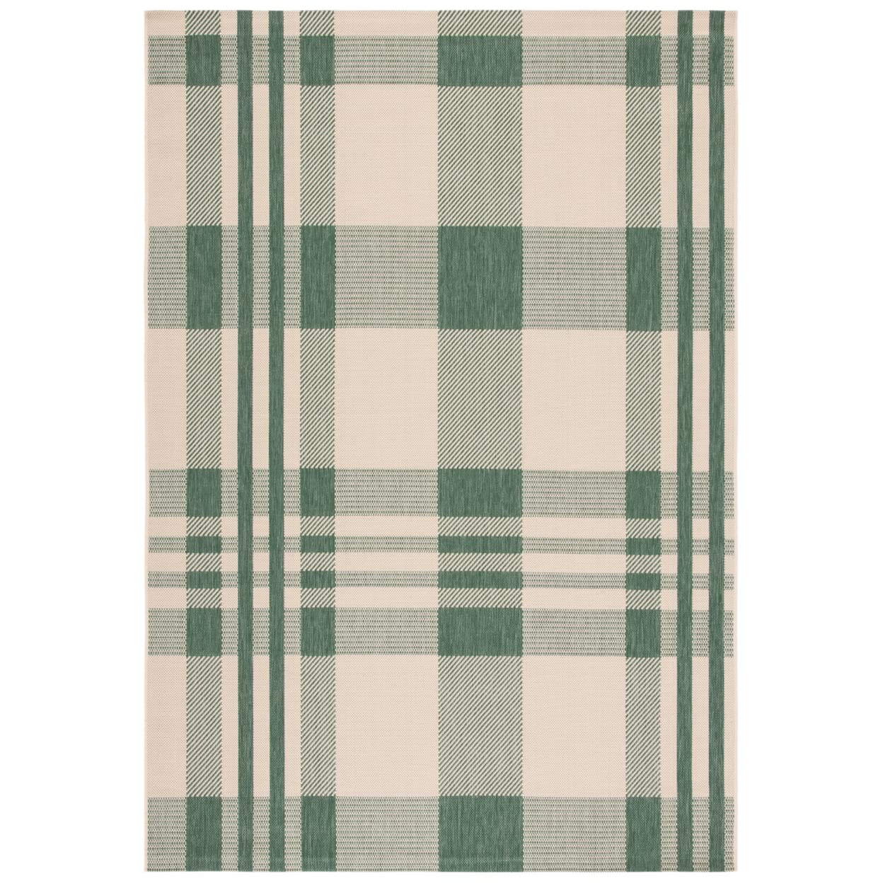 Safavieh Courtyard Collection Accent Rug - 4' X 5'7', Green & Beige, Non-Shedding & Easy Care, Indoor/Outdoor & Washable-Ideal