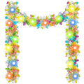 Chuangdi 16.4 ft Easter Tinsel Garland with LED String Light Easter Egg Twist Metallic Wire Tinsel Garland Foil Hanging Decor, C