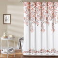 Lush Decor Tanisha Shower Curtain, 72' W X 72' L, Blush & Gray - Peachy Pink Flower Vine Print - Beautiful & Elegant Floral Sh