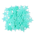 AM AMAONM 100 Pcs Blue Glow in The Dark Luminous Stars Fluorescent Noctilucent Plastic Wall Stickers Murals Decals for Home Art 