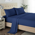 Lanest Housing Twin Xl Sheet Sets, 2400 Thread Count Soft Deep Pocket Microfiber Sheets, College Dorm Sheets, 3 Pieces Navy Blue