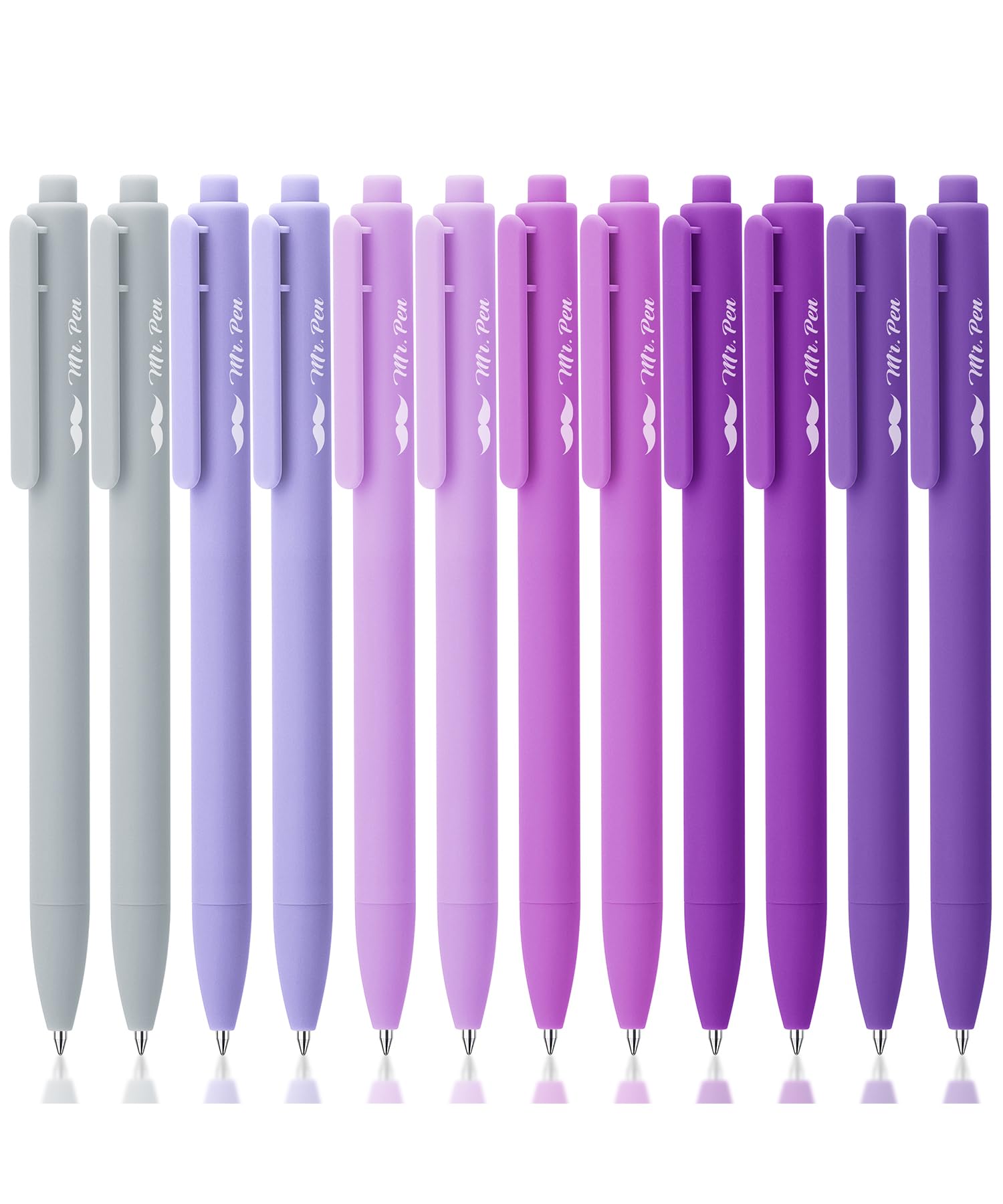 Mr. Pen- Retractable Gel Pens, 12 Pack, Black Ink, Lavender Legacy Barrel Gel Pens, Gel Pens Fine Point 0.5Mm, Retractable Pens,
