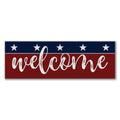 Welcome Patriotic Rustic Wood Wall Sign 6x18