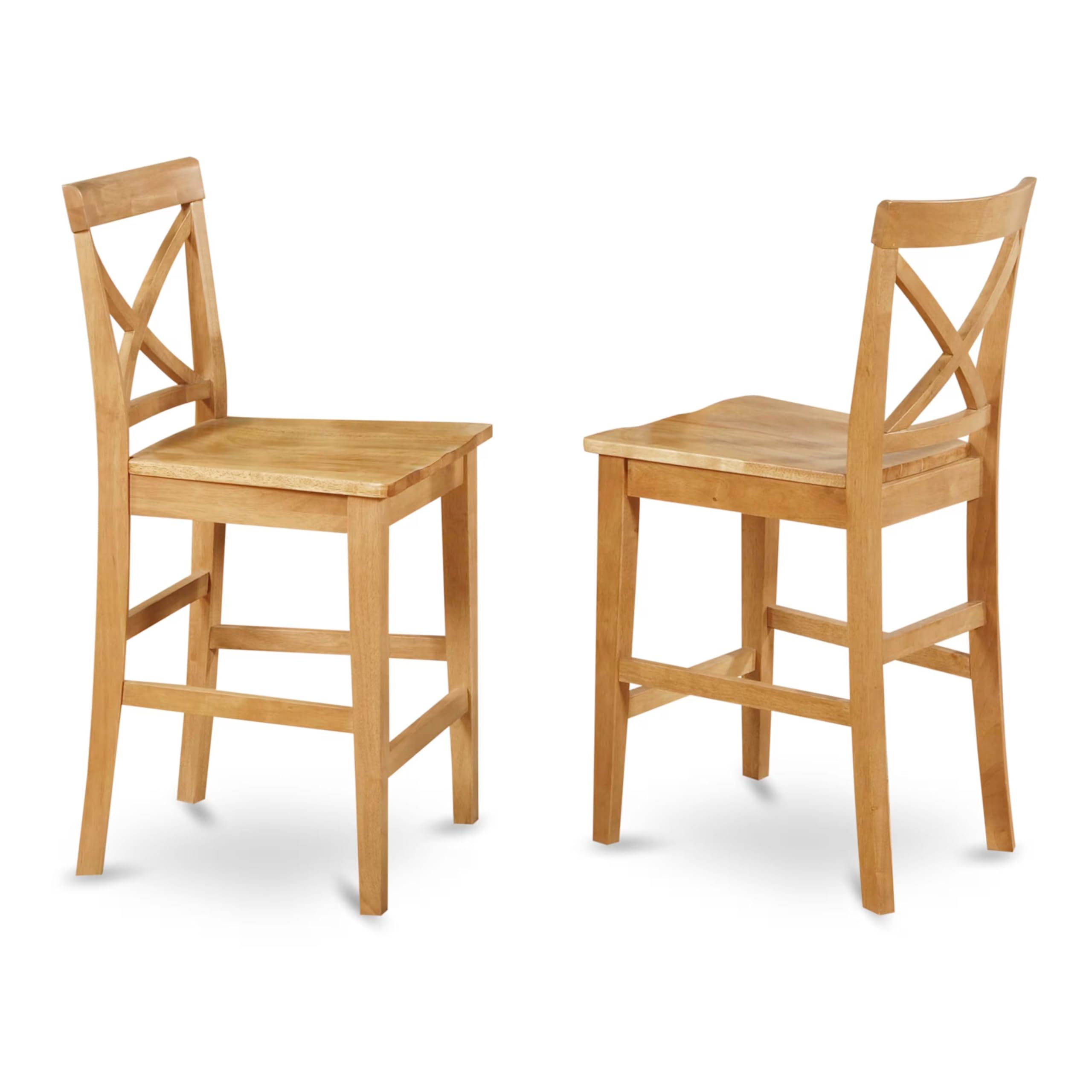 East West Furniture JAPB5-OAK-W 5 Piece Counter Height Dining Table Set Includes a Round Kitchen Table with Pedestal and 4 Dining Chairs, 36x36 Inch, Oak
