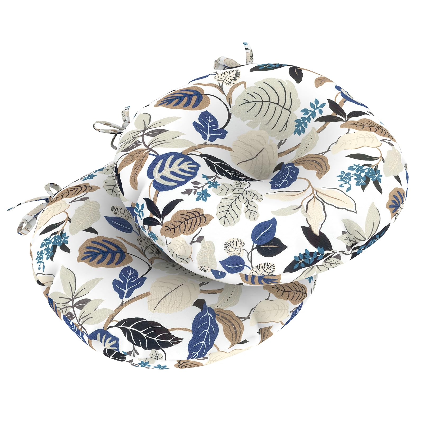 Lvtxiii Outdoor Fluffy Bistro Chair Cushions Patio 15-Inch Round Seat Cushions All Weather Chair Pads With Ties For Home Office