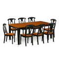 East West Furniture QUKE9-BCH-W 9 Piece Dining Room Furniture Set Includes a Rectangle Kitchen Table with Butterfly Leaf and 8 Dining Chairs, 40x78 Inch, Black & Cherry