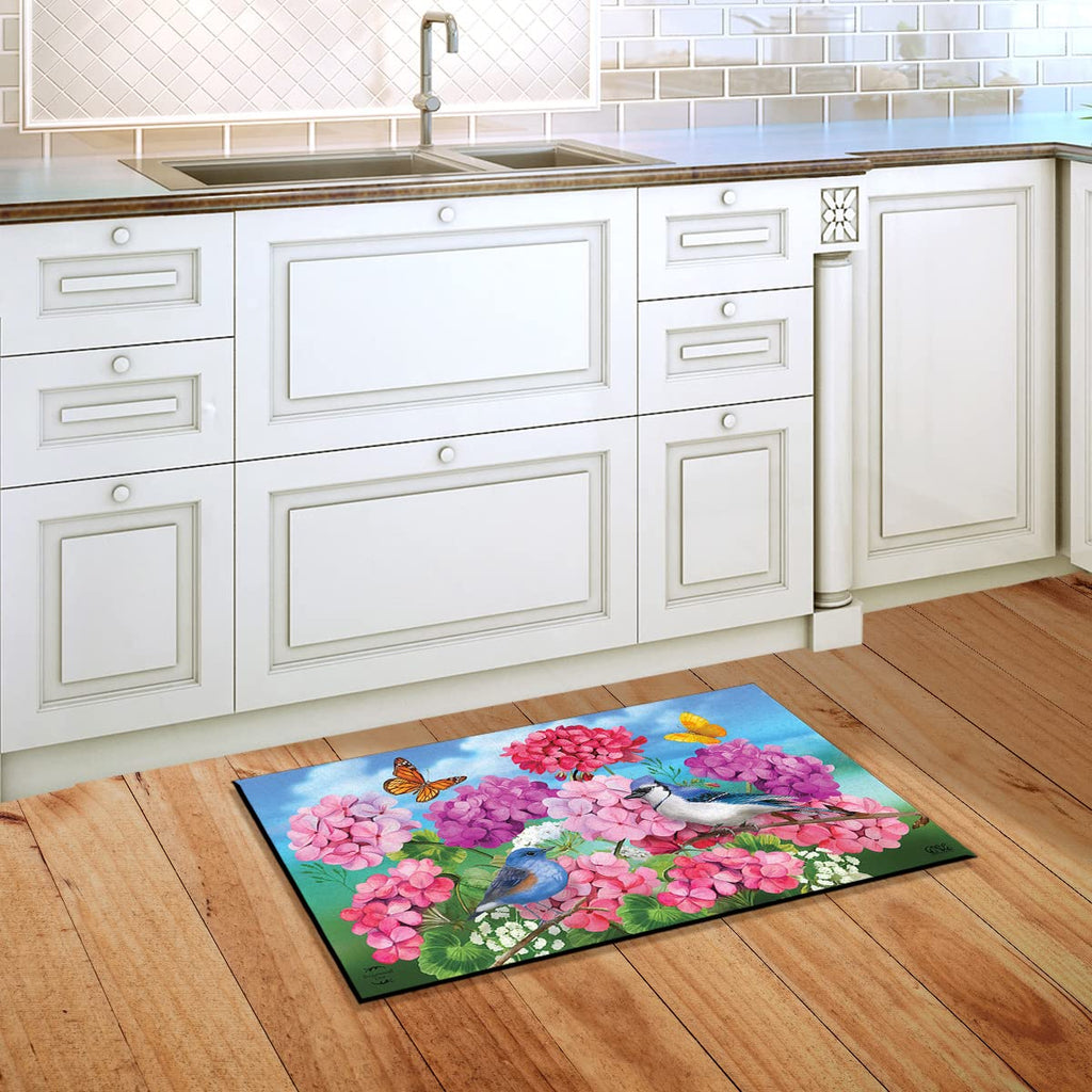 Briarwood Lane Geraniums In Bloom Spring Doormat Floral Birds Butterfly Indoor Outdoor 30' X 18'