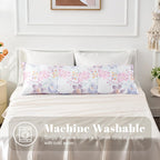 Exq Home Satin Pillowcase For Hair And Skin Body- Multicolor Printed Flower Silk Pillowcase 20X54 Inches - Body Pillow Cases Wit