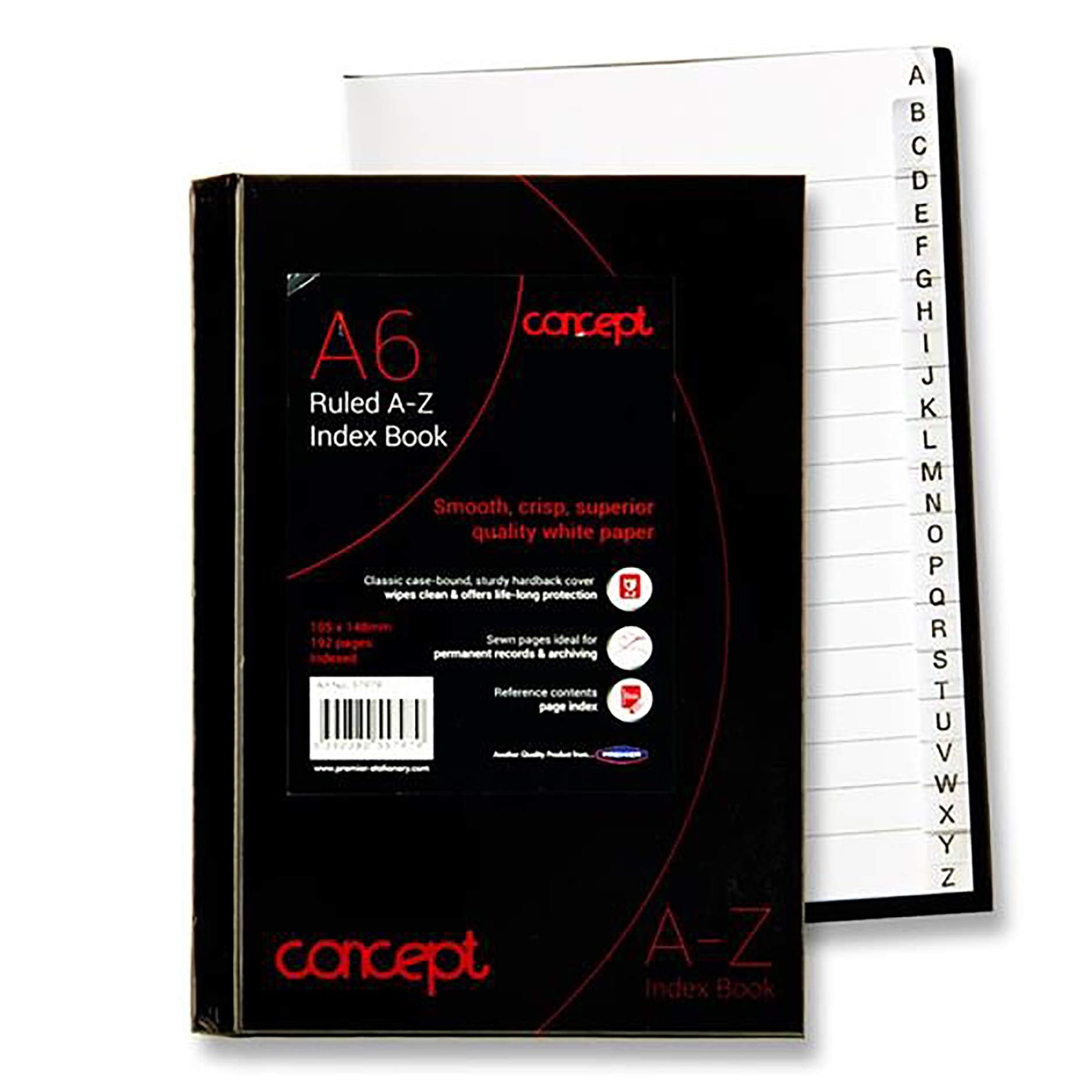 Concept Notebook A6 Lined Hardcover Notebook, Premium Paper, Ruled Journal Notebook, Address Book, Organiser, Student & Teacher