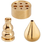OIIKI Brass Incense Holder, Coil Incense Burner, Incense Stick Holder, Alloy Cone Ash Catcher for Indoor Outdoor Use (3 Styles)