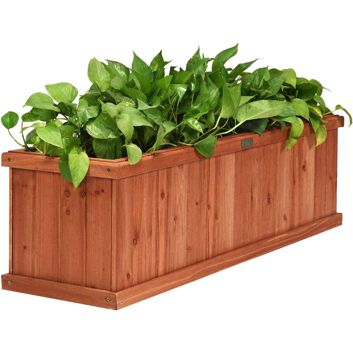 Giantex Raised Garden Bed Flower Or Vegetable Planter Window Mounted Plant Box For Garden, Yard Wood Box For Planting (40' Lx12