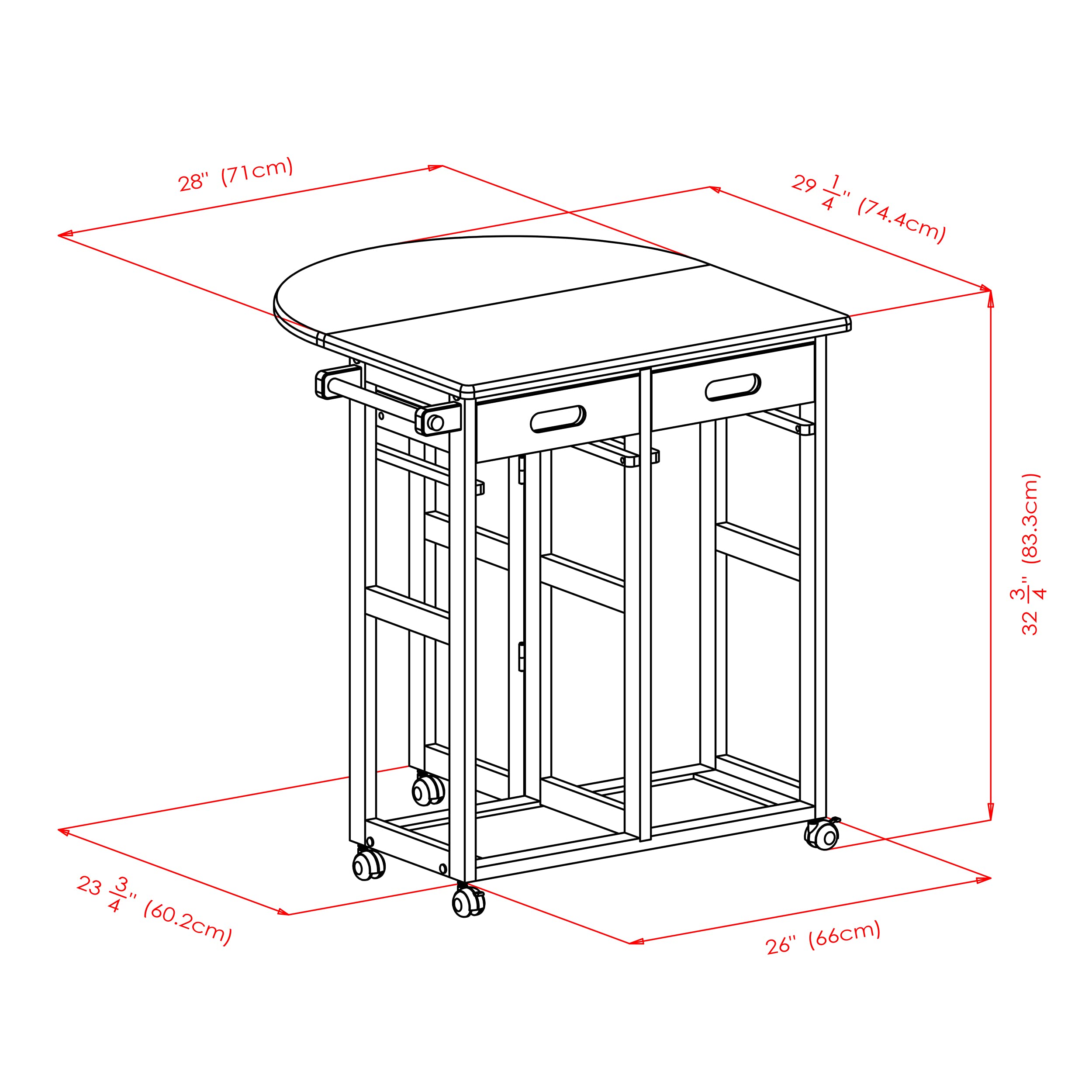 Winsome Trading, Inc. 89332 Burnett Kitchen, Round, Natural