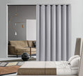 Pi Blackout Divider Door Curtains,Ring Top Privacy Room Darkeing Door Curtains Thermal Insulated Window Treatment For Living Room/Bedroom/French Door/Patio/Glassdoor(Light Grey, W100Xl108)