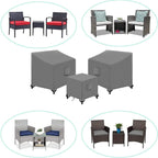 Siruiton 3 Piece Outdoor Veranda Patio Garden Furniture Cover Set With 420D Durable And Water Resistant Fabric,Fit For Outdoor Wicker Patio Furniture Sets/Rattan Chair Conversation Sets-Grey