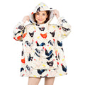 ZHIKU Chicken Wearable Blanket Hoodie Oversized Hoodie Sweatshirt Rooster Chicken Birthday