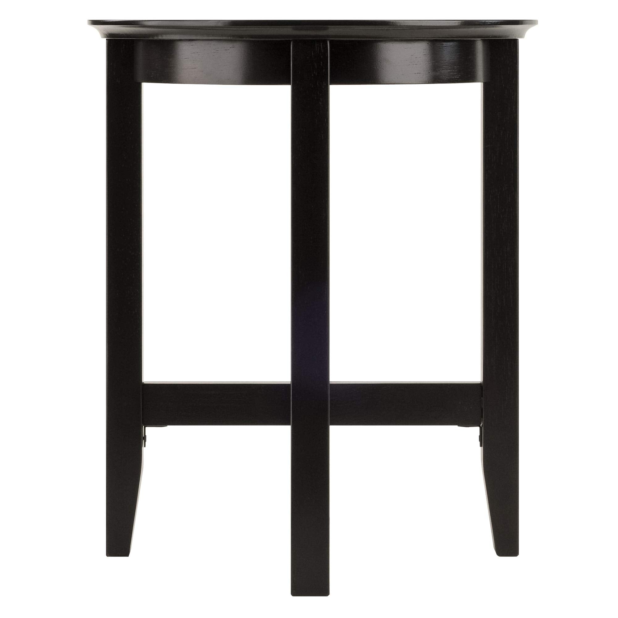 Ergode Deluxe Wood Sasha Accent Table | Sleek Curved Design | Ample Storage | Black Finish | Multiple Finishes Available | Assembly Hardware Included | 20' W x 20' D x 27' H (92118-VV)