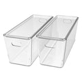 Kolorr Transparent Baskets For Storage With Lid Narrow5Liter | Multipurpose Clear Container | Rectangle Organiser Plastic Box W