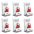 Niubee 6-Pack Acrylic Brochure Holder 4 , Clear Brochure Display Stand With Acrylic Business Card Holder, Plastic Flyer Display
