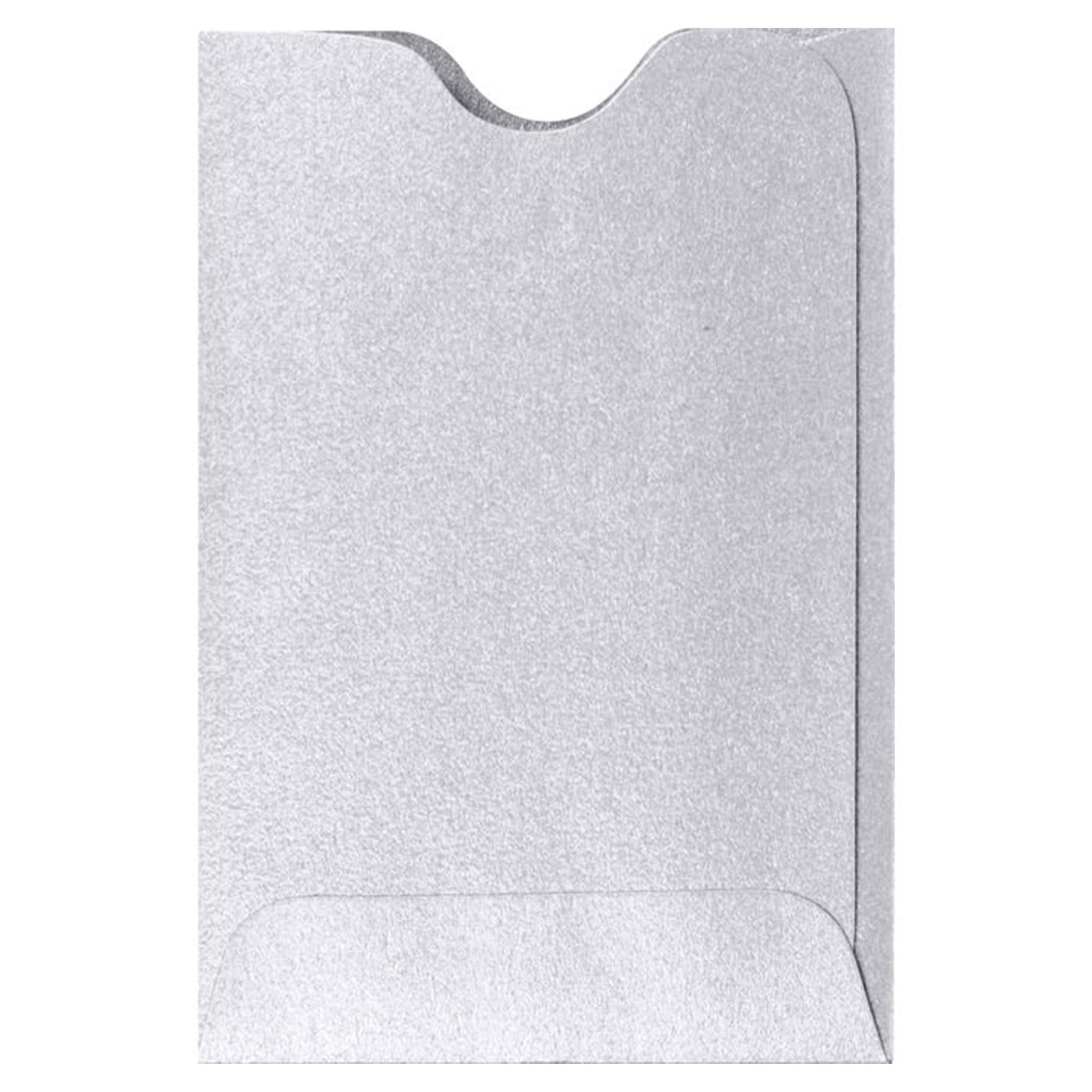 Credit Card Sleeve (2 3/8 X 3 1/2) - Silver Metallic (50 Qty.) | Perfect For The Holidays, Gift Cards, Credit Cards, Debit Cards