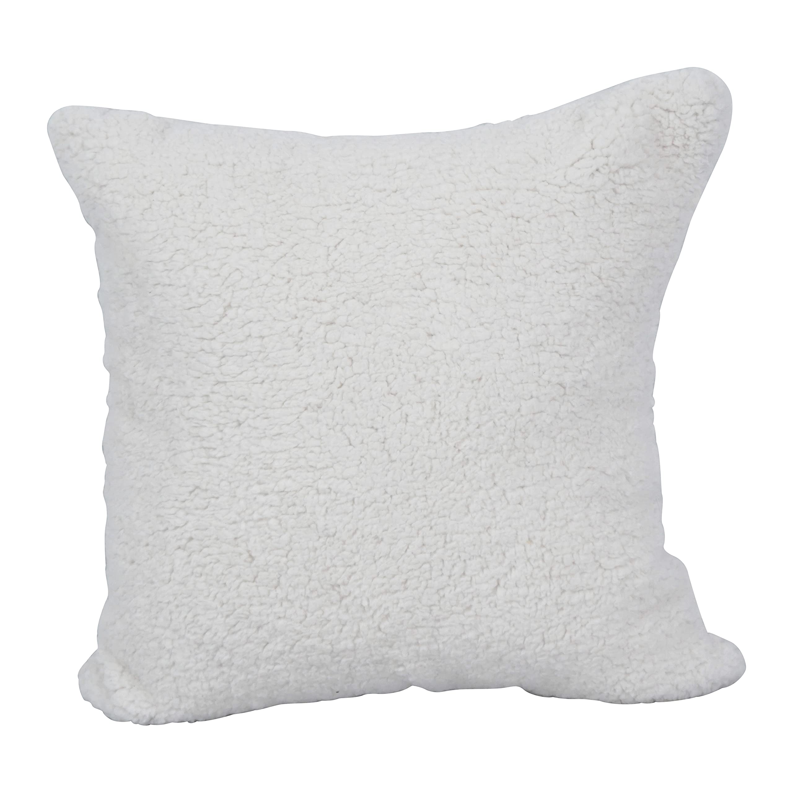 Blazing Needles Square Faux Fur Throw Pillow, 17&quot;, Grattan Rice