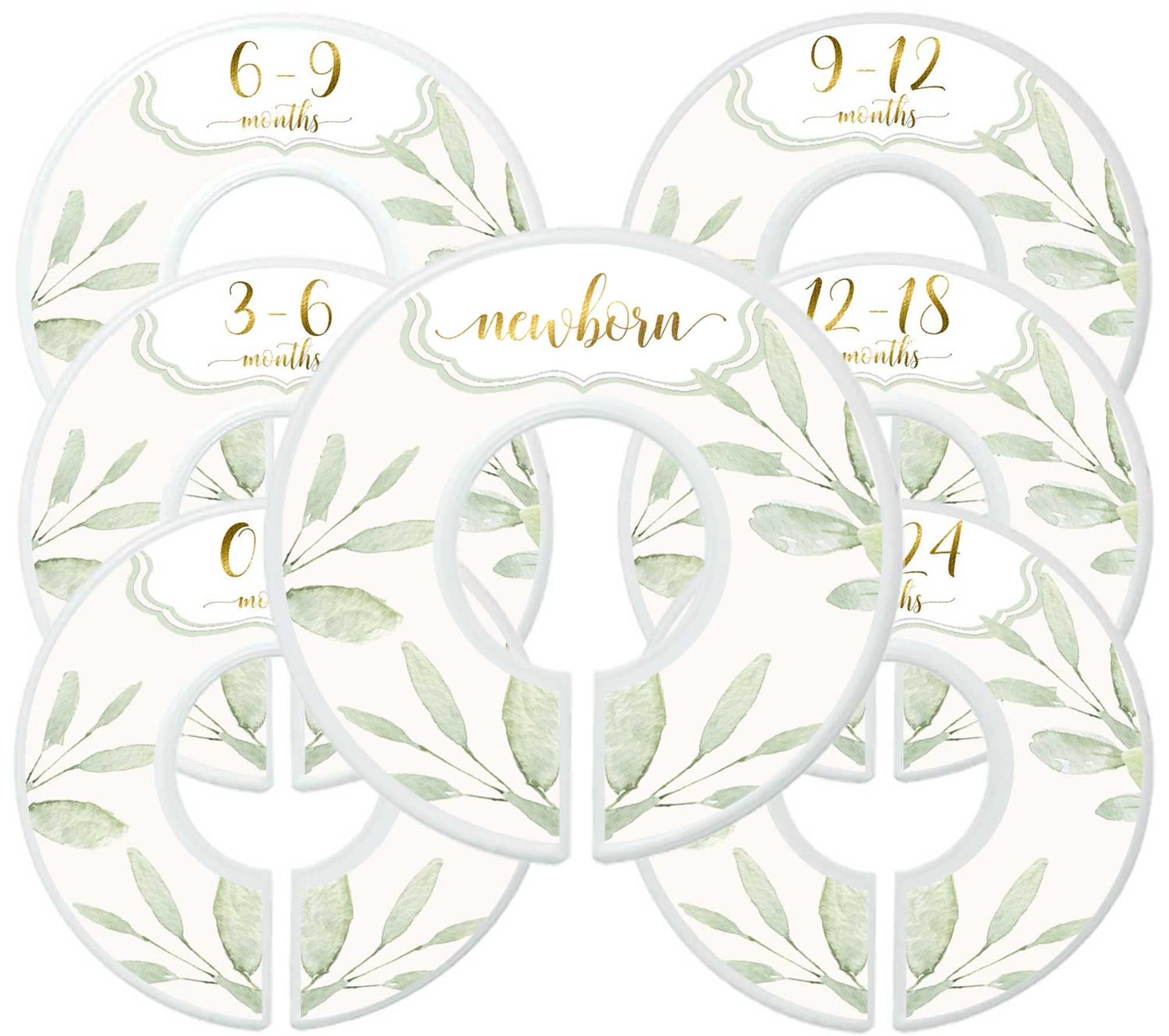 Mumsy Goose Baby Girl Clothes Dividers Nursery Closet Dividers Closet Organizers Botanical (Nb+0-24M (7Rings), Gold)