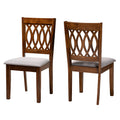 Baxton Studio Florencia Dining Chairs, Set of 2, Grey/Walnut Brown