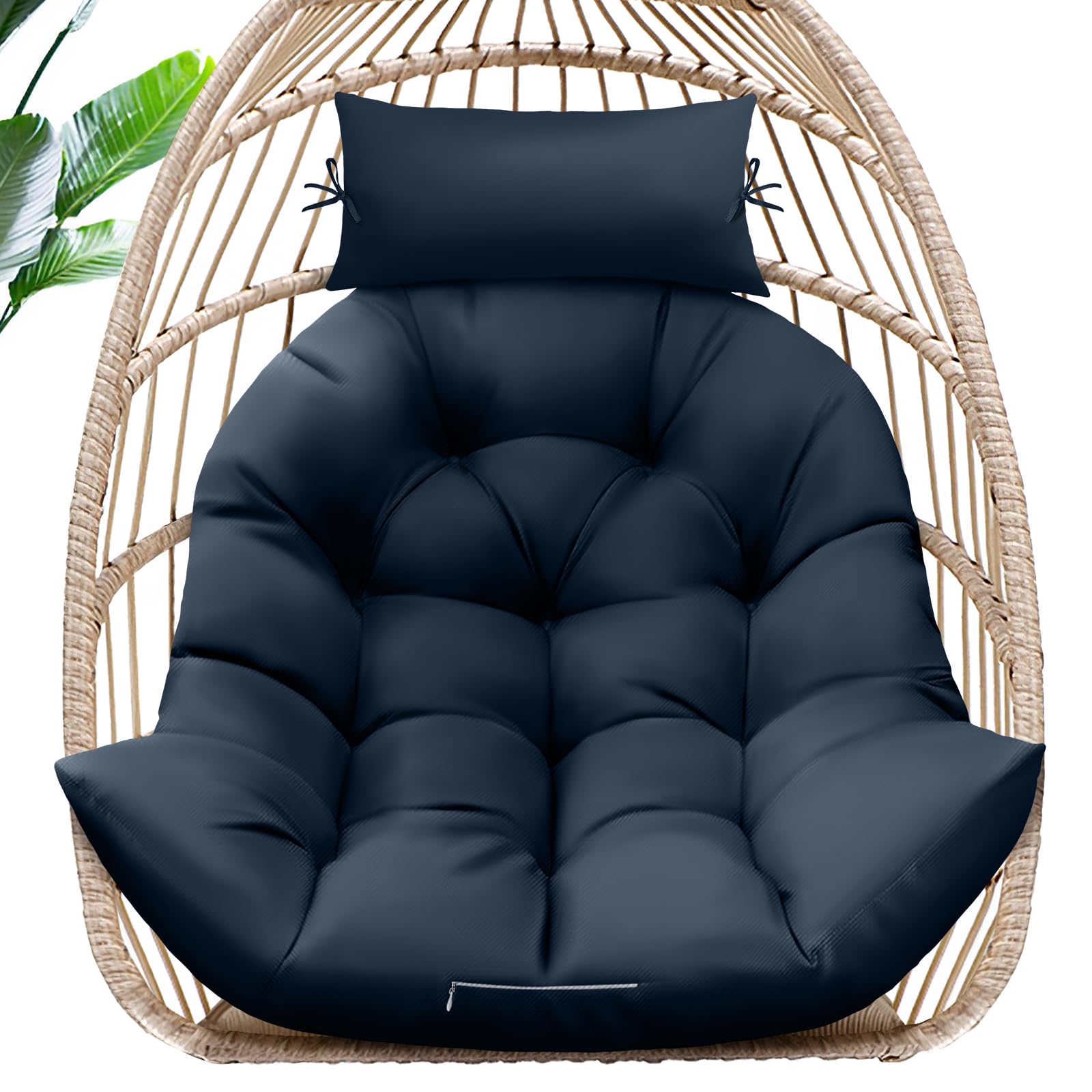 Magic Elephant Egg Chair Cushion, Memory Foam Hanging Egg Chair Cushion Replacement, Indoor Outdoor Hammock Basket Swing Cushion