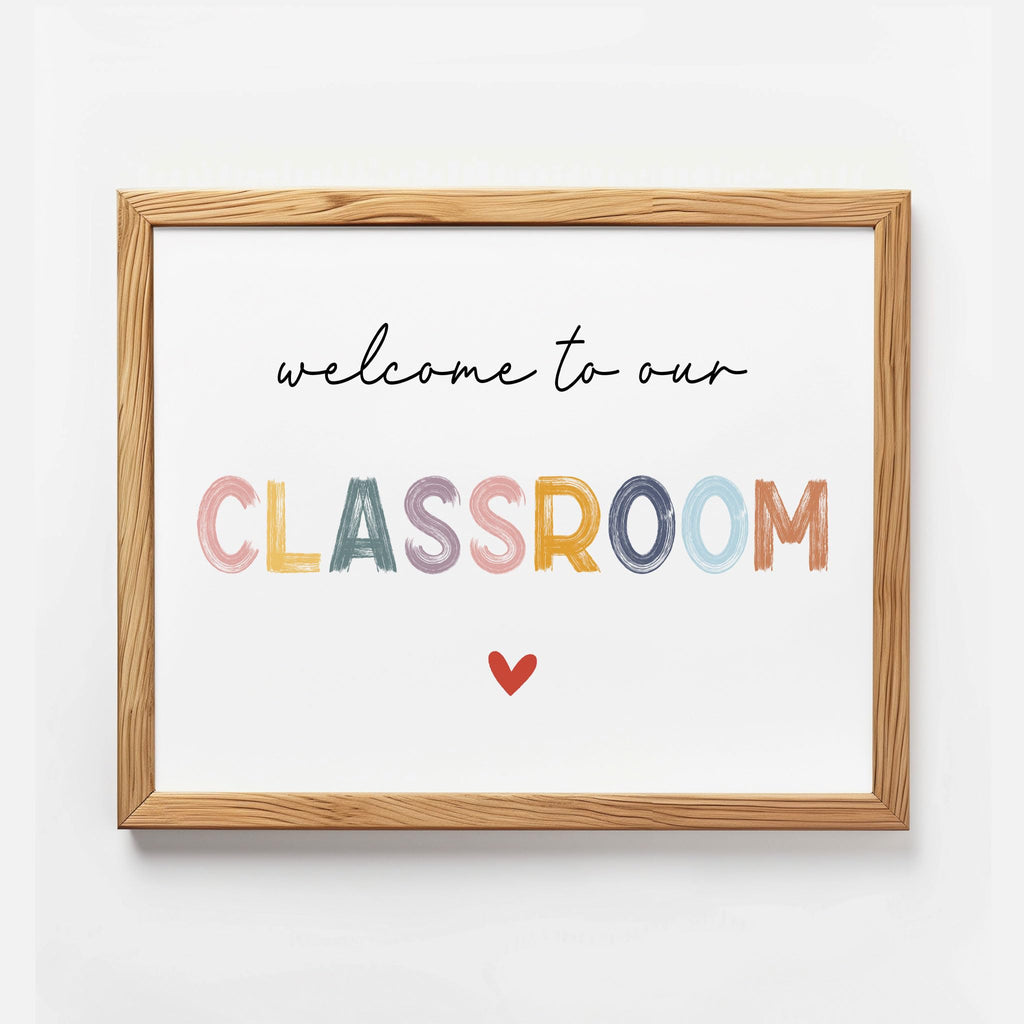 The Welcome To Our Classroom Art Print, Playroom Wall Decor, Educational Prints, Homeschool Classroom Decor, Boho Kids Pastel Al