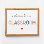 The Welcome To Our Classroom Art Print, Playroom Wall Decor, Educational Prints, Homeschool Classroom Decor, Boho Kids Pastel Al