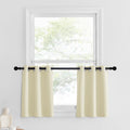 Nicetown Bedroom Half Window Curtain Valances Home Decor, Farmhouse Country Blackout Valances Eyelet Top Curtains For Living Room Window Topper, 1 Pair, 29' Width X 24' Length, Light Beige