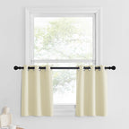 Nicetown Bedroom Half Window Curtain Valances Home Decor, Farmhouse Country Blackout Valances Eyelet Top Curtains For Living Room Window Topper, 1 Pair, 29' Width X 24' Length, Light Beige