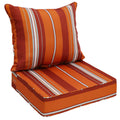 Eagle Peak Outdoor Deep Seat Patio Seat Cushion Set, 25 X 25 X 5 Inch, 2-Piece Back Chair Cushion, Set Of 1, Red Stripe