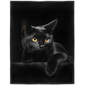 Hommomh 60'X80' Blanket Soft Fluffy Flannel Fleece Throw Black Cat