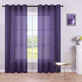 KOUFALL Purple Curtains 84 Inch Length for Girls Bedroom Set of 2 Panels Grommet Window Semi Voile Drapes Purple Sheer Curtains 