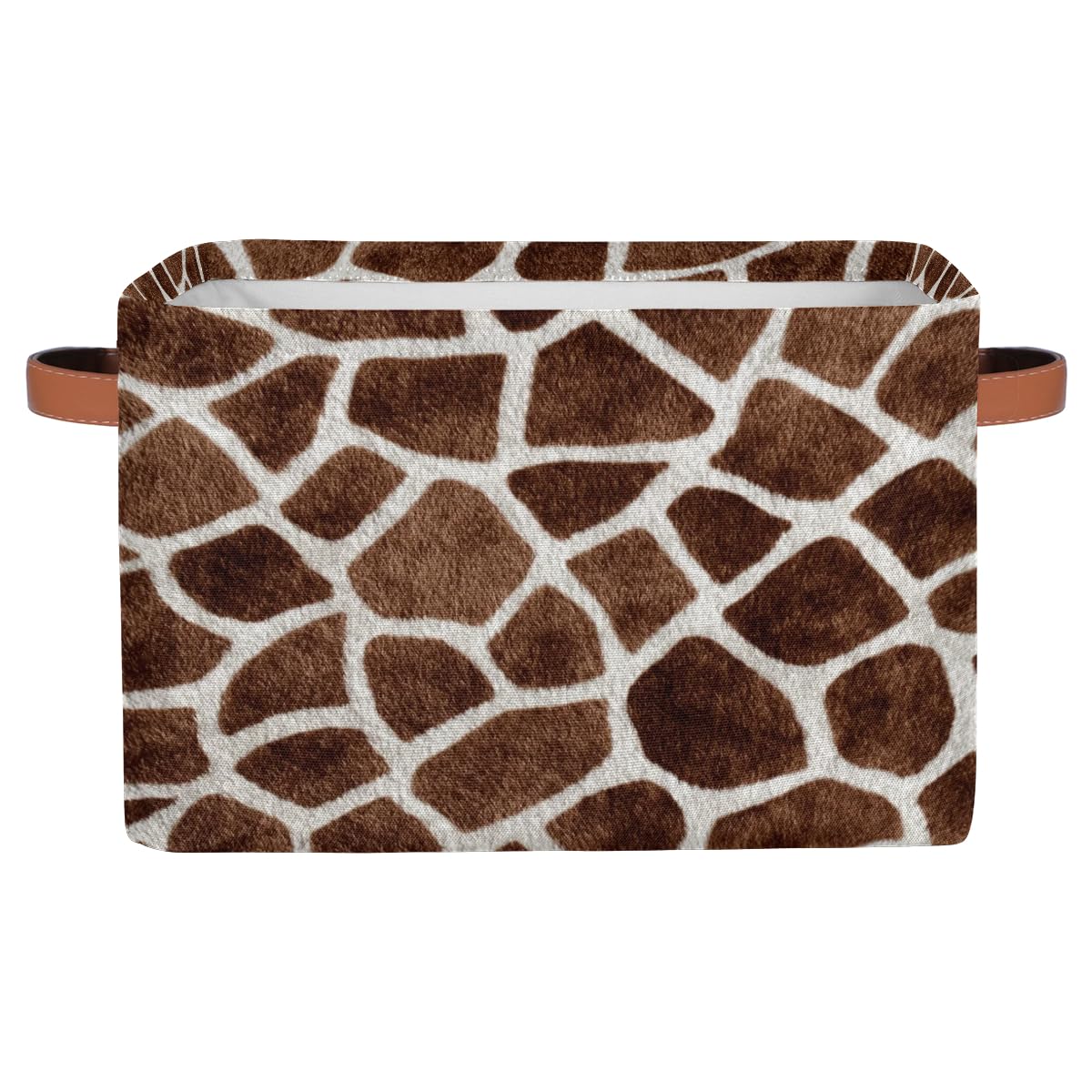 SEULIFE Animal Giraffe Print Pattern Foldable Storage Basket, Large Collapsible Organizer Storage Bin Cube Toys Storage Boxes wi