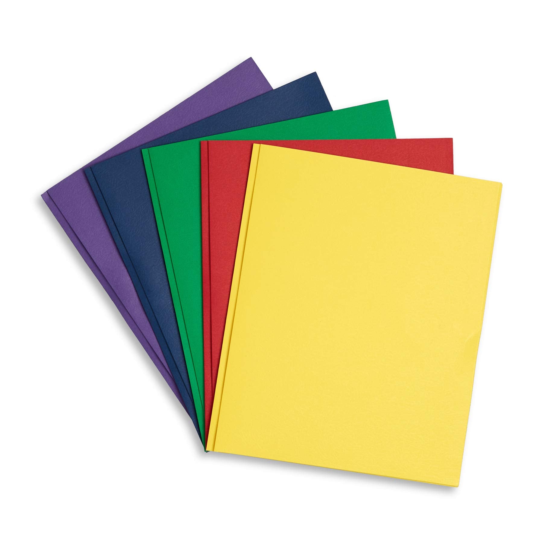 Blue Summit Supplies 100 Two Pocket Folders With Prongs, Designed For Office And Classroom Use, Assorted 5 Colors, 100 Pack Colo