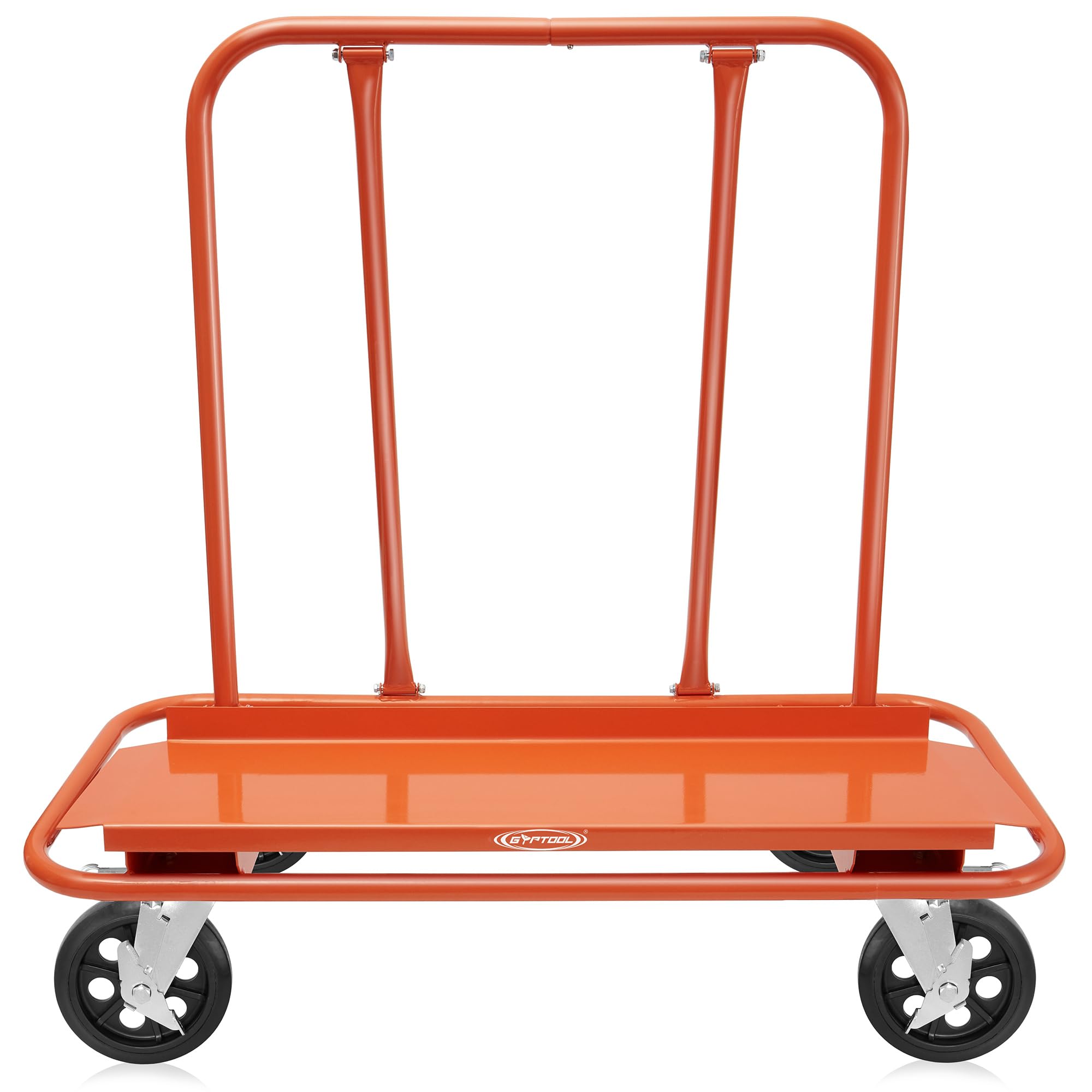 GypTool Heavy Duty Drywall Sheet Cart & Panel Dolly with 4 Swivel Wheels - Orange