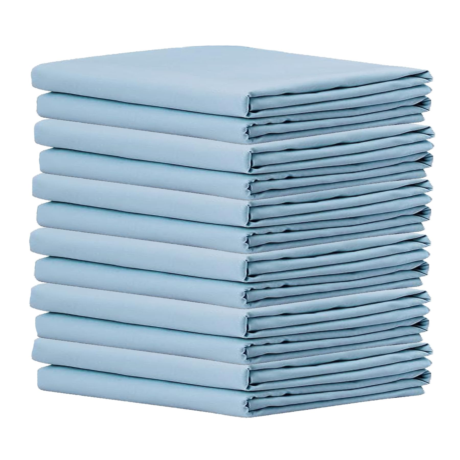 Premium Ocean Blue Pillowcases 12 Pack, Standard Queen Size, Soft Brushed 1800 Thread Count Microfiber, Allergies Free, Wrinkle 