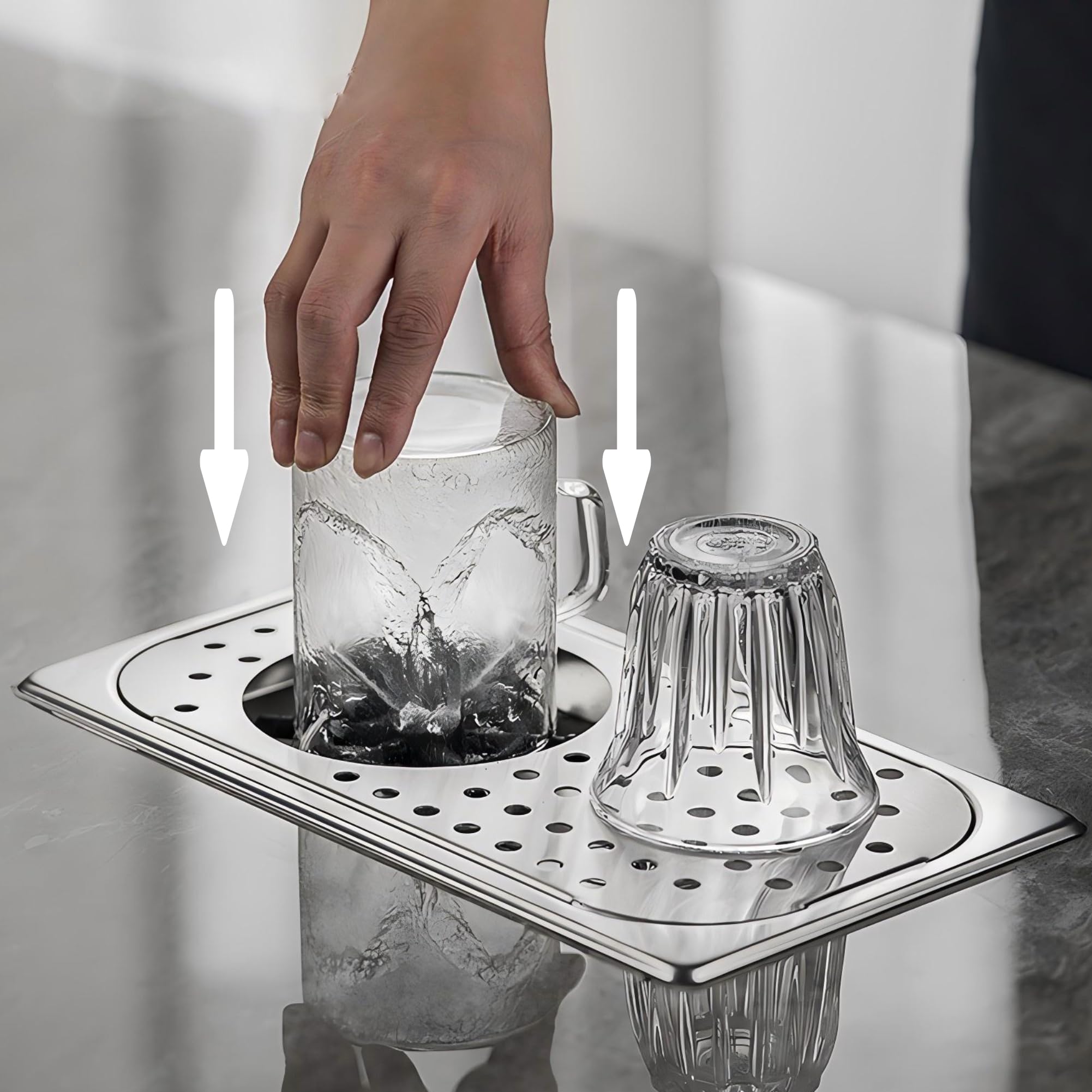 Aunmas Sink Glass Rinser, 114Mm Diameter Stainless Steel Kitchen Sink Cup Rinser Washer Cup Faucet Glass Washer Cleaner Attachme