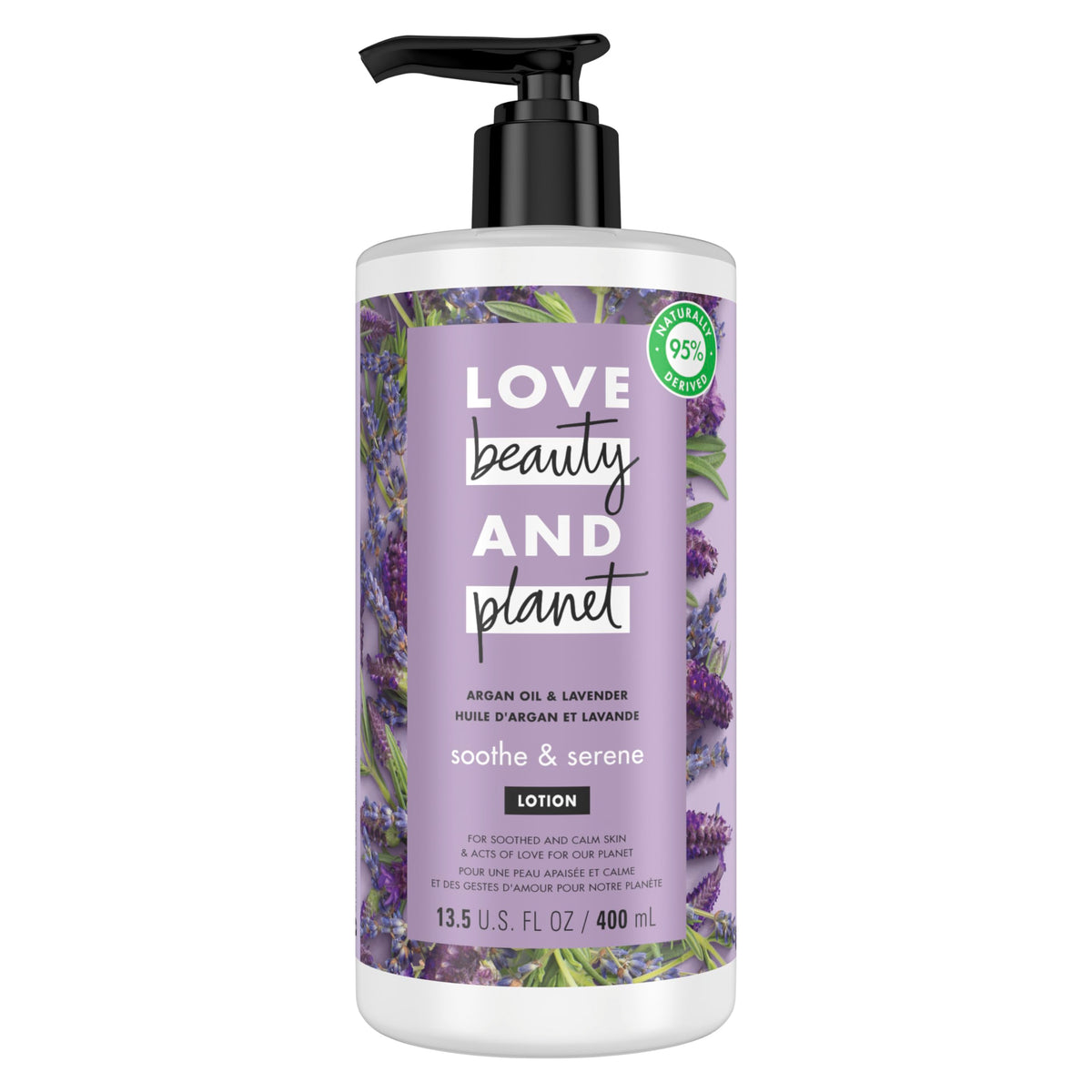 Love Beauty and Planet Soothe & Serene Body Lotion for Soothed Skin Argan Oil & Lavender Natural Ingredients, Plant-Based Moistu