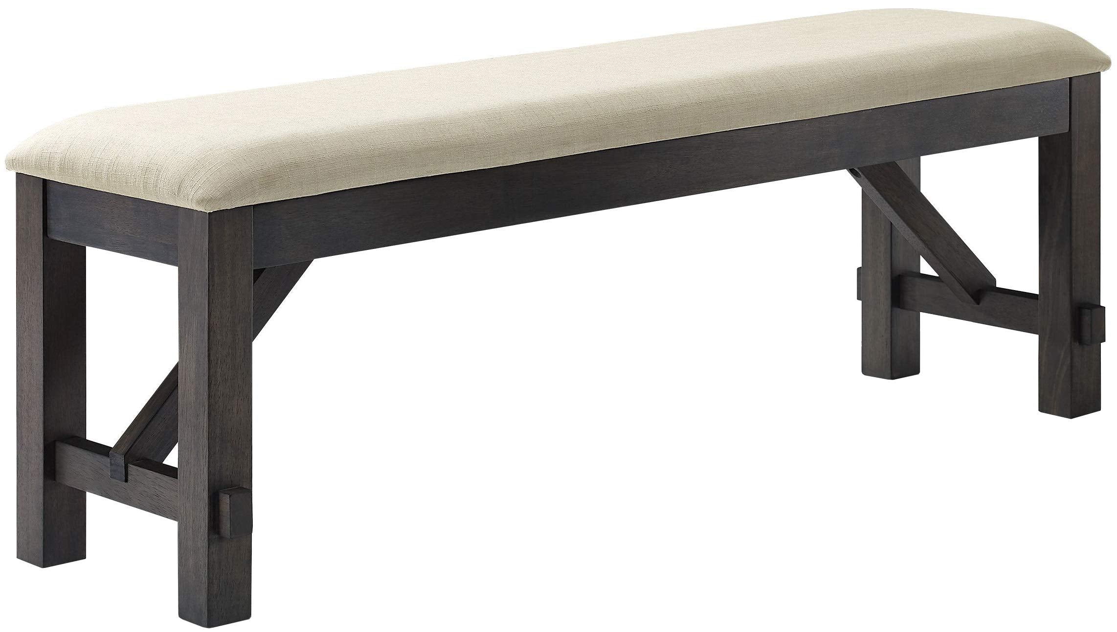 Crosley Furniture Hayden 4-Piece Modern Farmhouse Dining Table Set for 5 with 2 Slat Back Chairs and a Bench, Slate