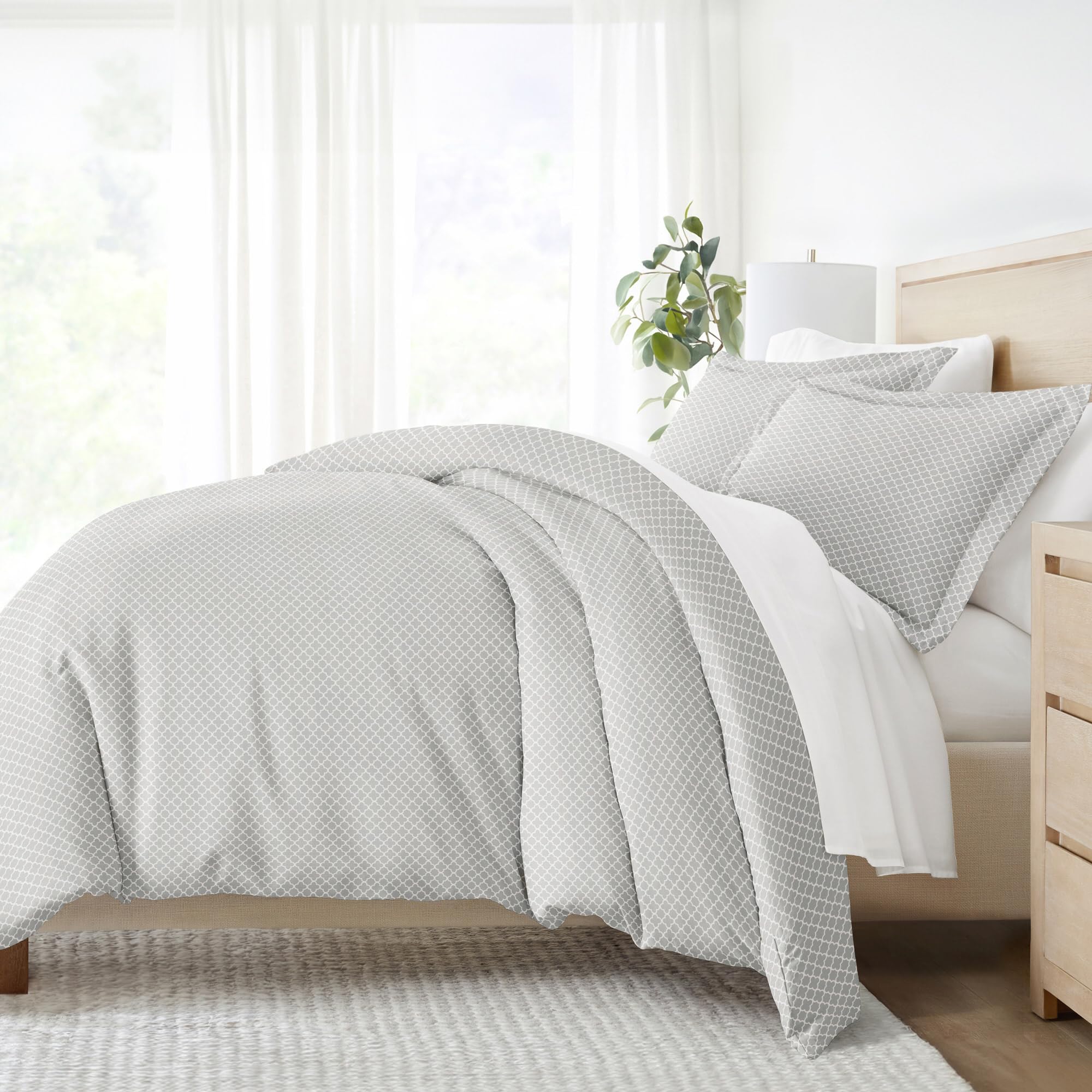 Linen Market Duvet Cover Queen (Gray) - Experience Hotel-Like Comfort With Unparalleled Softness, Exquisite Prints & Solid Color