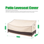F&J Outdoors Waterproof Anti-Uv Heavy Duty 2 Seater Bench Cover Patio Loveseat Cover, 58''Wx35''Dx35''H
