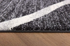 HomeRoots Grey 100% Twisted Polyester 8â€ x 11â€ Distressed Black and Gray Abstract Area Rug